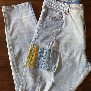 Homme + femme men’s distressed jeans